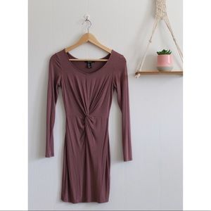 Twist front bodycon dress